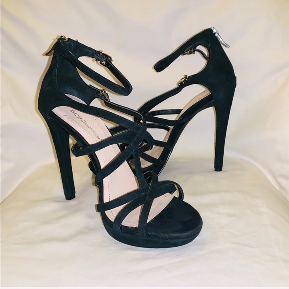 BCBGeneration Black Strappy Montie Heels::8 - Picture 4 of 7